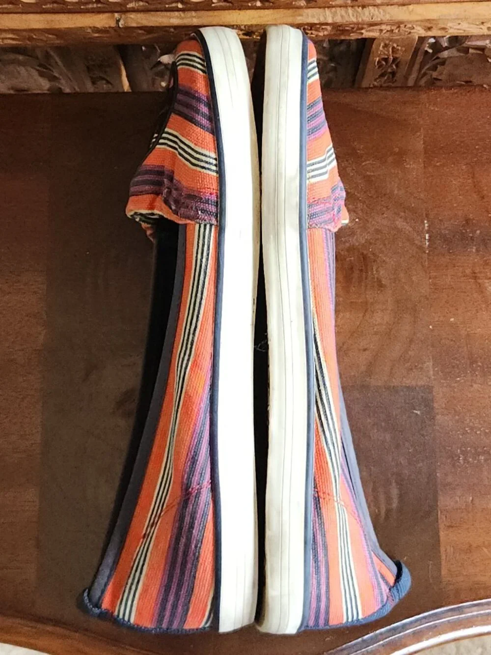 Tory Burch Raymond Canvas Striped Flats - Slip On